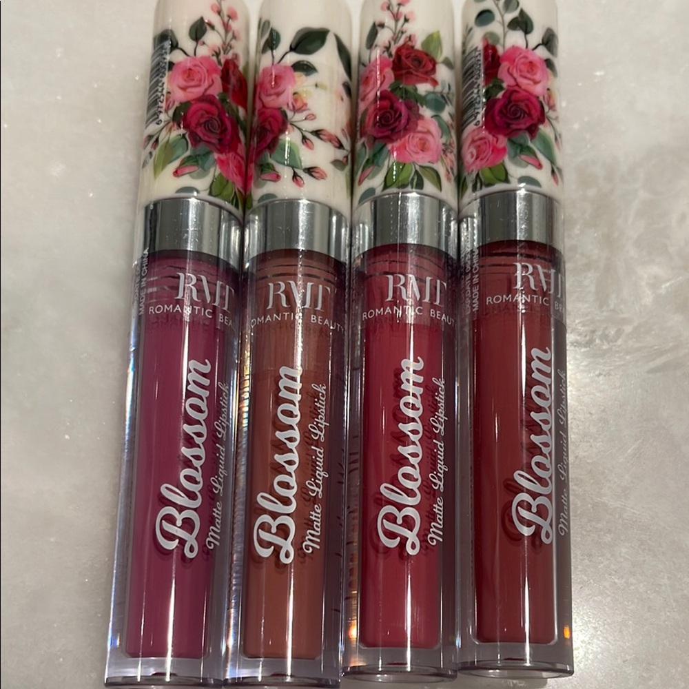 Blossom Matte Liquid Lipstick Set - Pink, Red, Brown